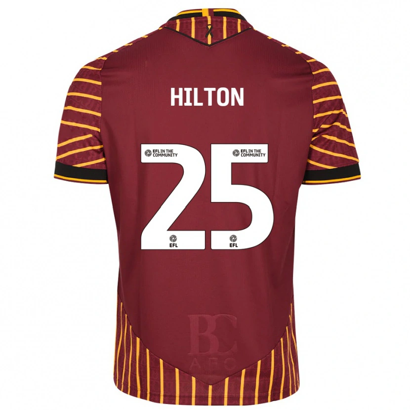 Danxen Donna Maglia Joe Hilton #25 Arancione Bordeaux Kit Gara Home 2025/26 Maglietta