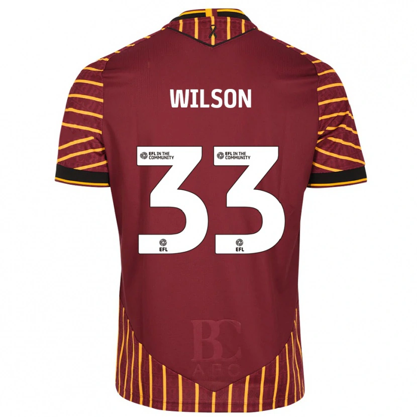 Danxen Donna Maglia Adam Wilson #33 Arancione Bordeaux Kit Gara Home 2025/26 Maglietta