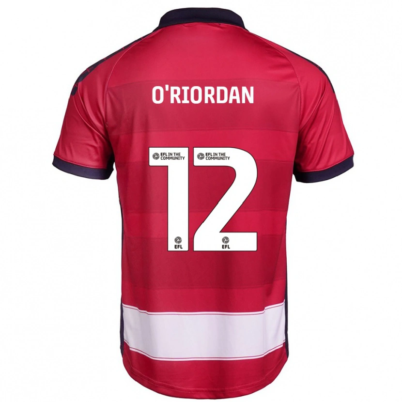 Danxen Donna Maglia Connor O'riordan #12 Rosso Bianco Kit Gara Home 2025/26 Maglietta