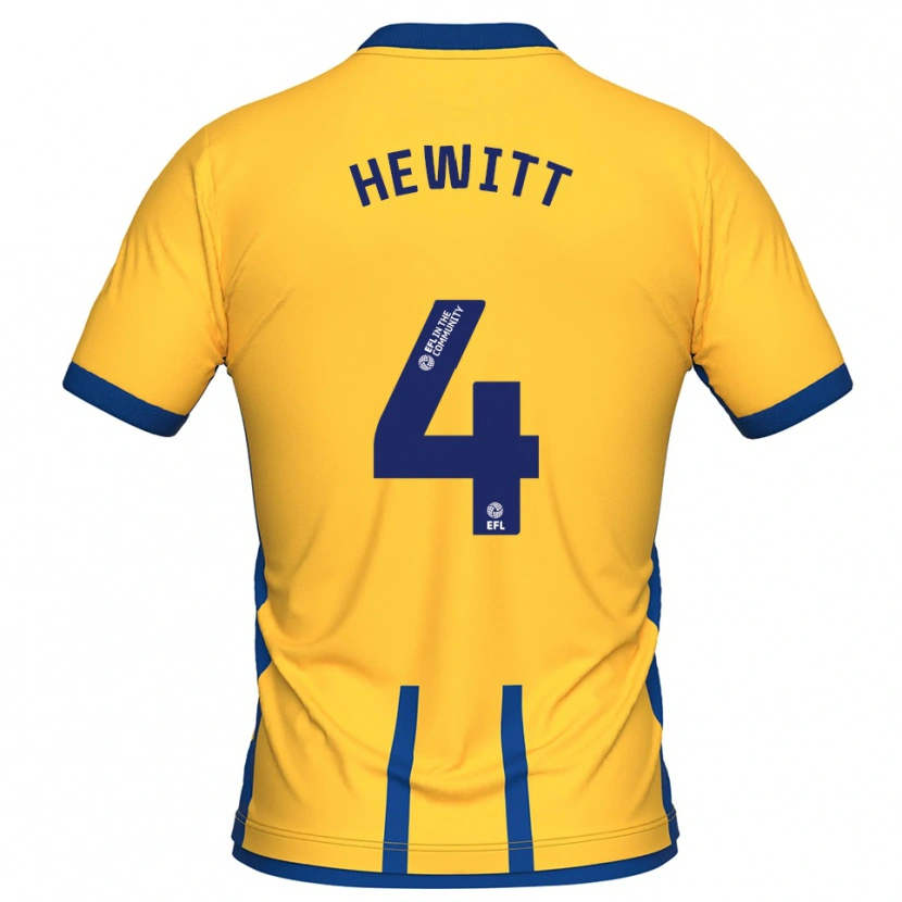 Danxen Donna Maglia Elliott Hewitt #4 Giallo Blu Kit Gara Home 2025/26 Maglietta