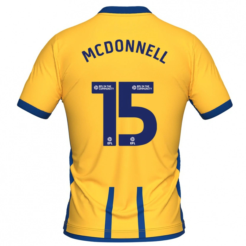 Danxen Donna Maglia Jamie Mcdonnell #15 Giallo Blu Kit Gara Home 2025/26 Maglietta