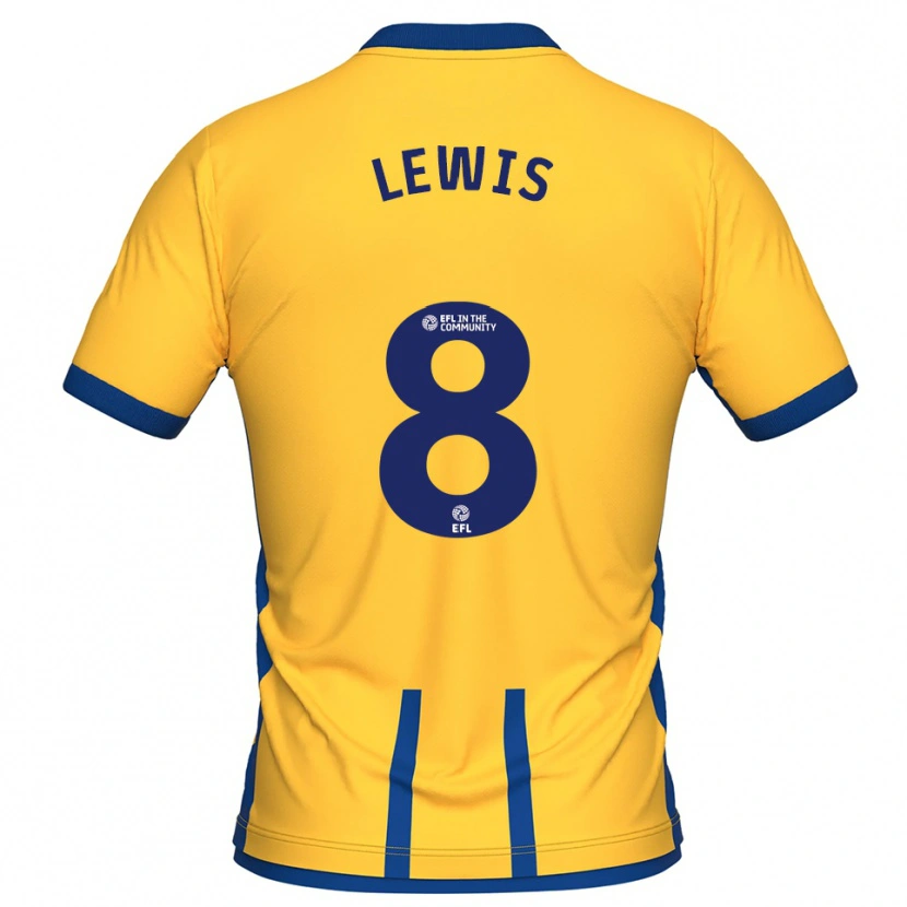 Danxen Donna Maglia Aaron Lewis #8 Giallo Blu Kit Gara Home 2025/26 Maglietta