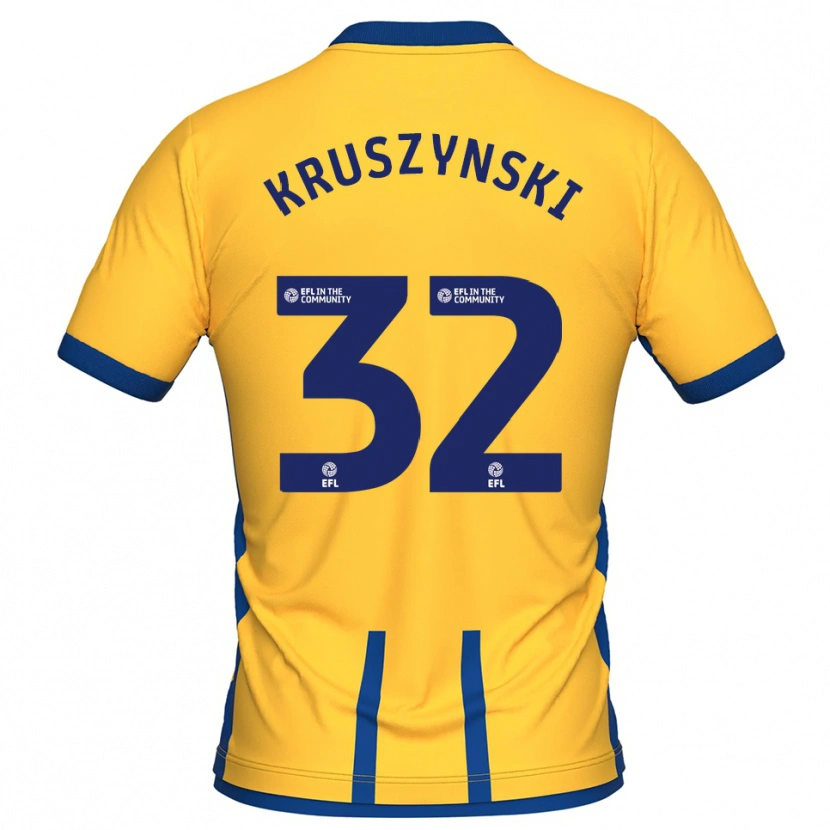 Danxen Donna Maglia Jakub Kruszynski #32 Giallo Blu Kit Gara Home 2025/26 Maglietta