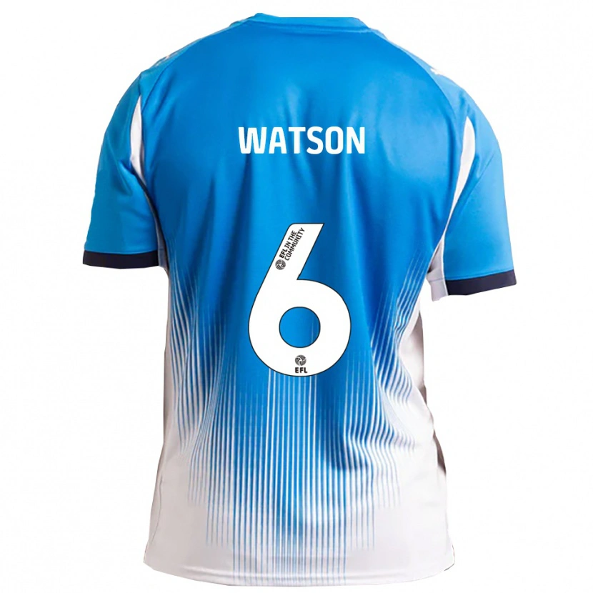 Danxen Donna Maglia Rhys Watson #6 Blu Bianco Kit Gara Home 2025/26 Maglietta