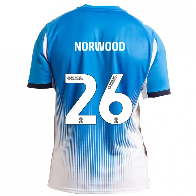 Danxen Donna Maglia Oliver Norwood #26 Blu Bianco Kit Gara Home 2025/26 Maglietta