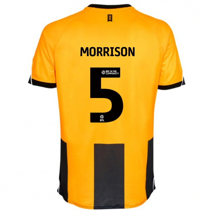 Danxen Donna Maglia Michael Morrison #5 Arancione Nero Kit Gara Home 2025/26 Maglietta