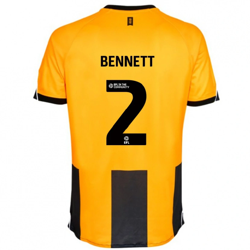 Danxen Donna Maglia Liam Bennett #2 Arancione Nero Kit Gara Home 2025/26 Maglietta