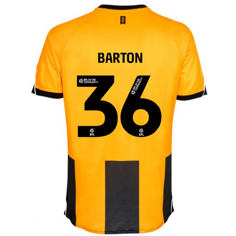 Danxen Donna Maglia Dan Barton #36 Arancione Nero Kit Gara Home 2025/26 Maglietta