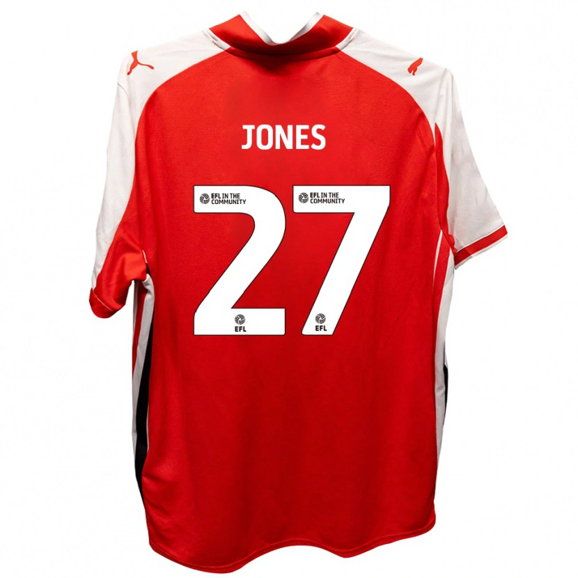 Danxen Donna Maglia Billy Jones #27 Rosso Bianco Kit Gara Home 2025/26 Maglietta