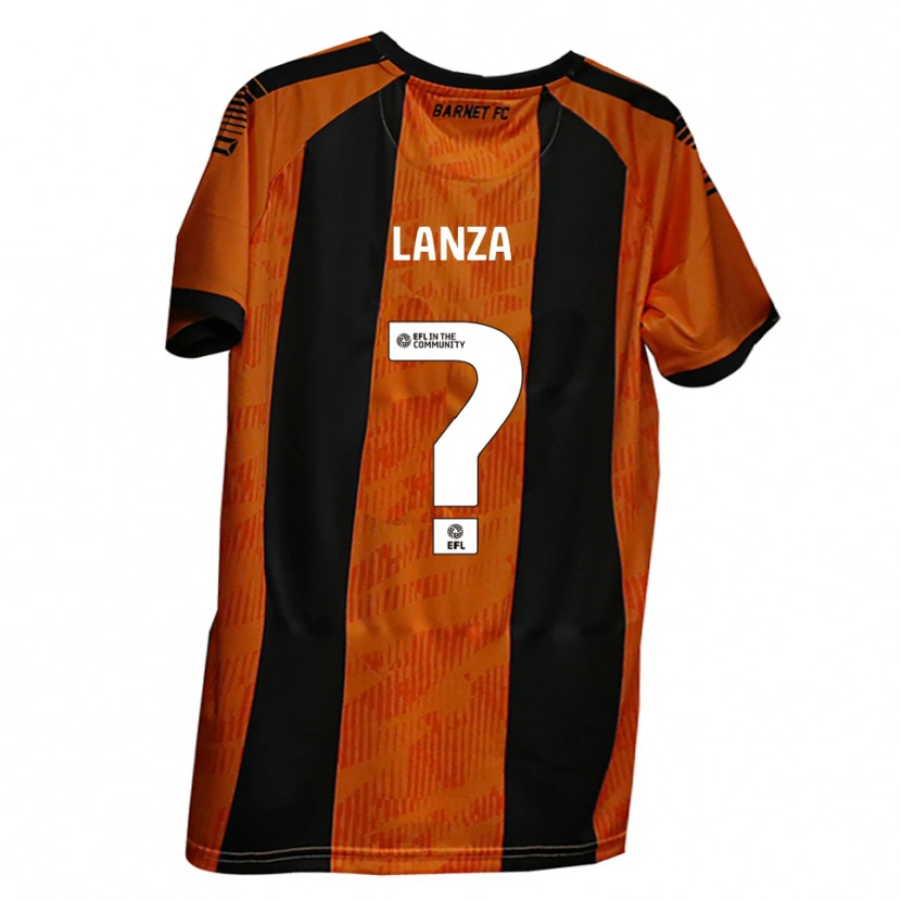 Danxen Donna Maglia Sam Lanza #0 Arancione Nero Kit Gara Home 2025/26 Maglietta