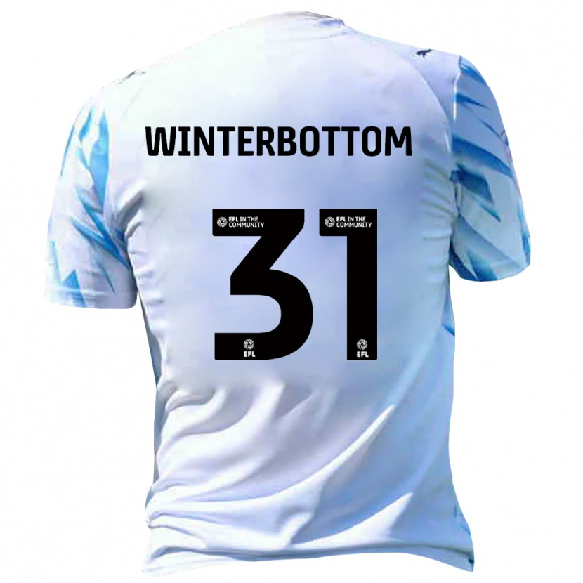 Danxen Donna Maglia Ben Winterbottom #31 Bianco Azzurro Kit Gara Home 2025/26 Maglietta