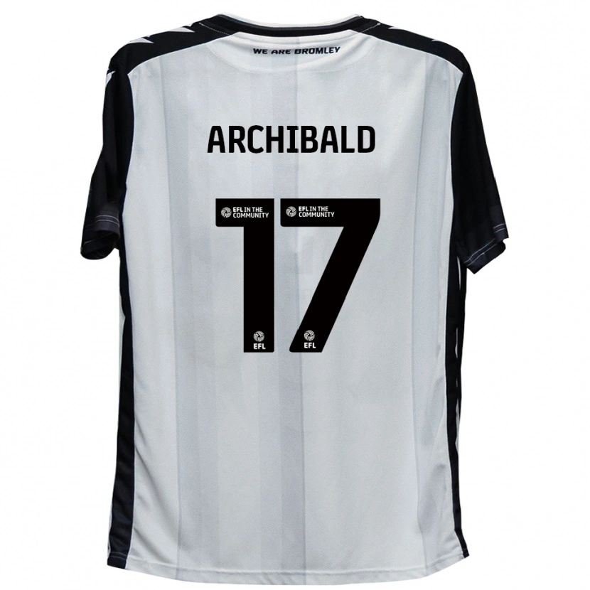 Danxen Donna Maglia Sam Archibald #17 Bianco Nero Kit Gara Home 2025/26 Maglietta