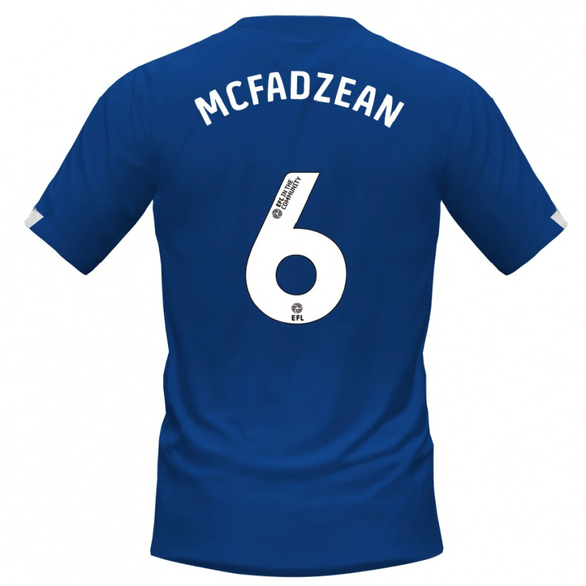 Danxen Donna Maglia Kyle Mcfadzean #6 Blu Bianco Kit Gara Home 2025/26 Maglietta