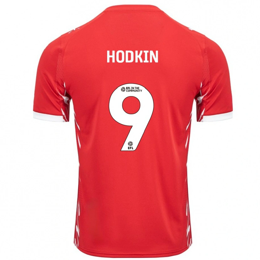 Danxen Donna Maglia Jordan Hodkin #9 Rosso Bianco Kit Gara Home 2025/26 Maglietta