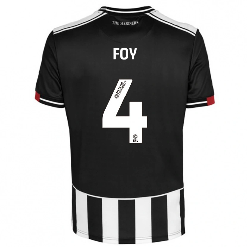 Danxen Donna Maglia Alfie Foy #4 Nero Bianco Rosso Kit Gara Home 2025/26 Maglietta