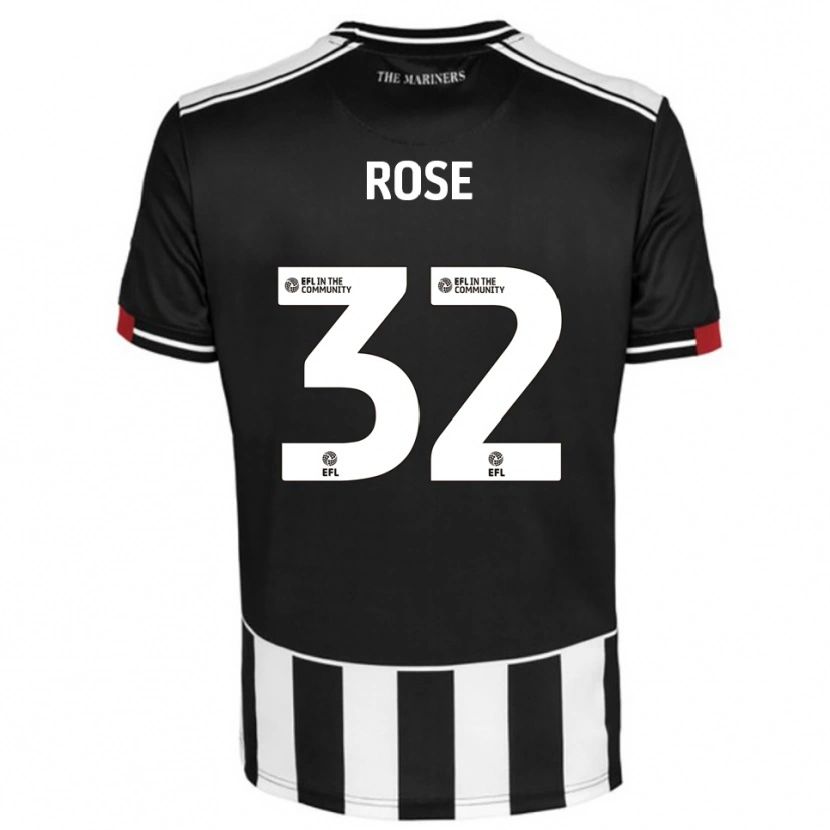 Danxen Donna Maglia Danny Rose #32 Nero Bianco Rosso Kit Gara Home 2025/26 Maglietta