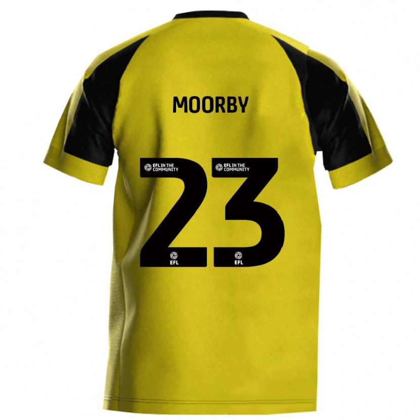 Danxen Donna Maglia James Moorby #23 Giallo Grigio Kit Gara Home 2025/26 Maglietta