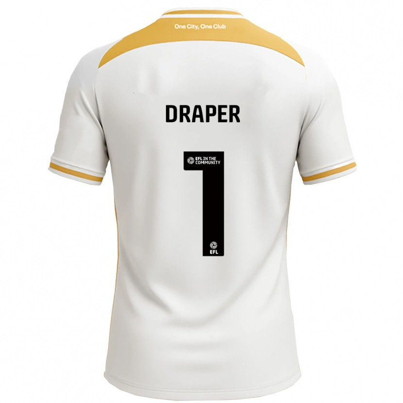 Danxen Donna Maglia Anna Draper #1 Bianco Oro Kit Gara Home 2025/26 Maglietta