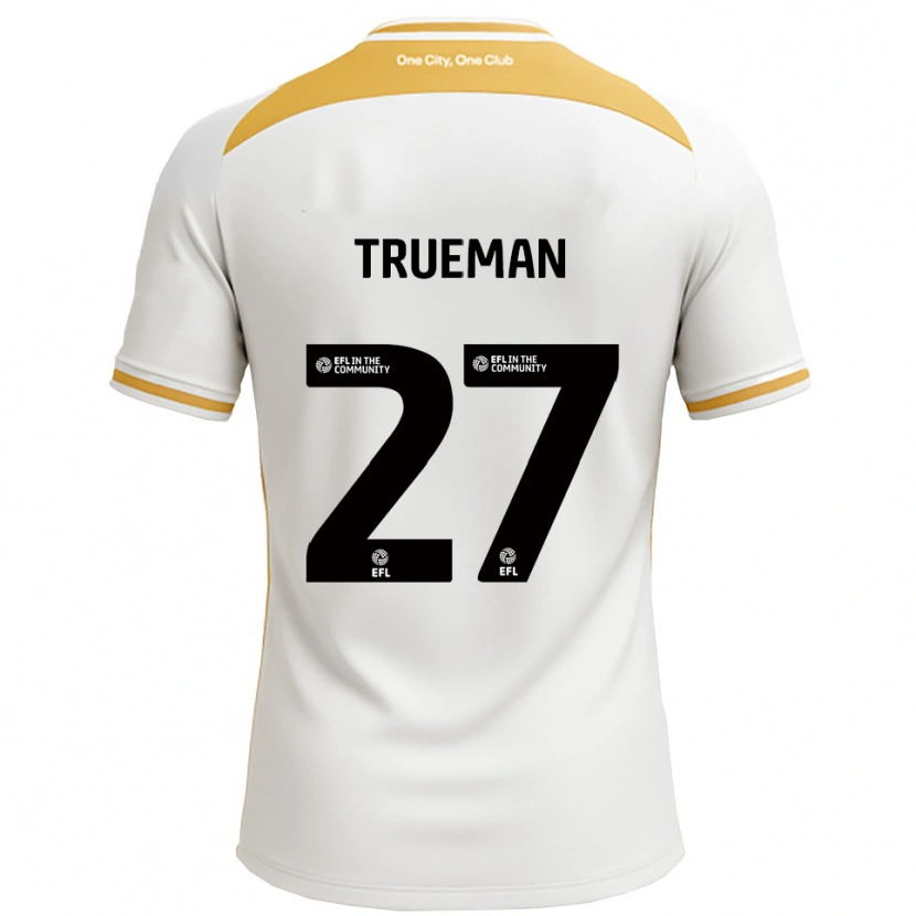 Danxen Donna Maglia Connal Trueman #27 Bianco Oro Kit Gara Home 2025/26 Maglietta