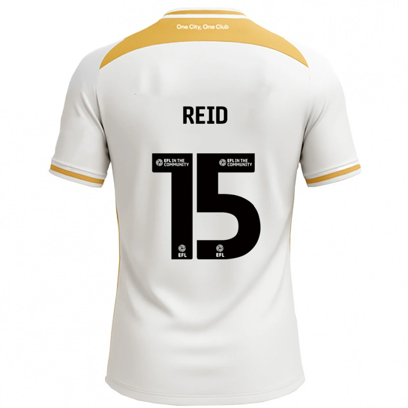 Danxen Donna Maglia Mia Reid #15 Bianco Oro Kit Gara Home 2025/26 Maglietta