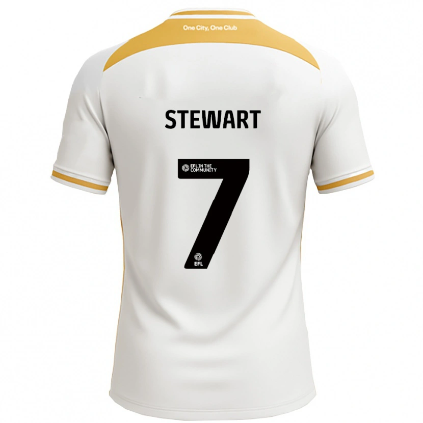 Danxen Donna Maglia Caitlin Stewart #7 Bianco Oro Kit Gara Home 2025/26 Maglietta