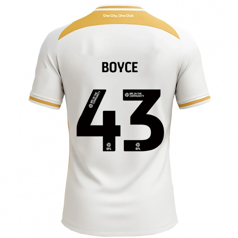Danxen Donna Maglia Kyle Boyce #43 Bianco Oro Kit Gara Home 2025/26 Maglietta