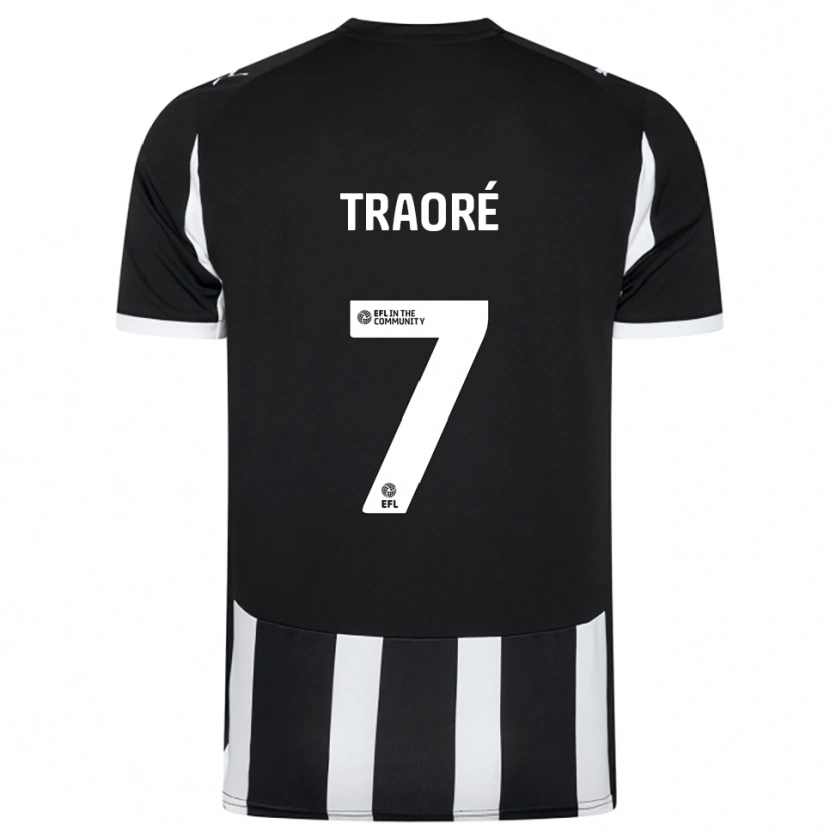Danxen Donna Maglia Maï Traoré #7 Nero Bianco Kit Gara Home 2025/26 Maglietta