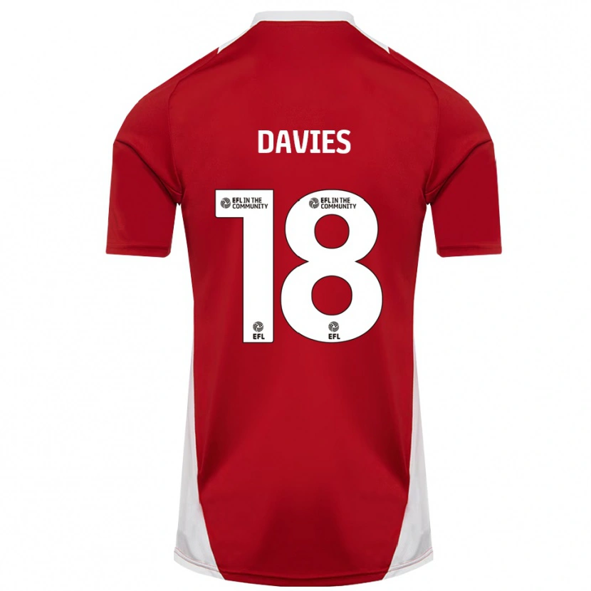 Danxen Donna Maglia Libby Davies #18 Rosso Bianco Oro Kit Gara Home 2025/26 Maglietta