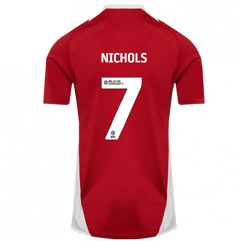 Danxen Donna Maglia Tom Nichols #7 Rosso Bianco Oro Kit Gara Home 2025/26 Maglietta
