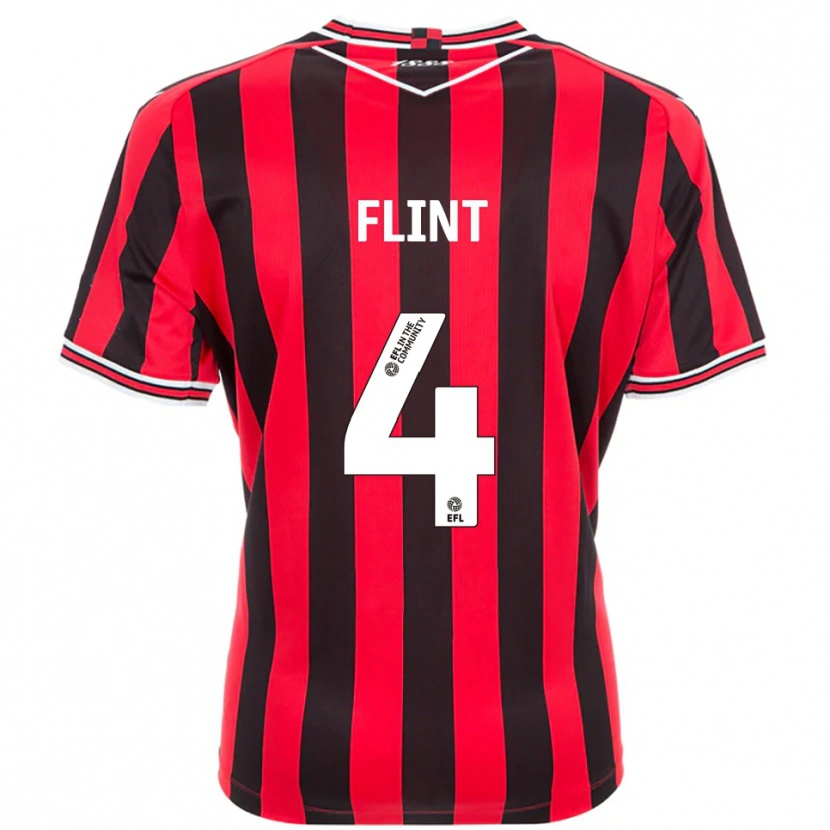 Danxen Donna Maglia Aden Flint #4 Rosso Nero Kit Gara Home 2025/26 Maglietta