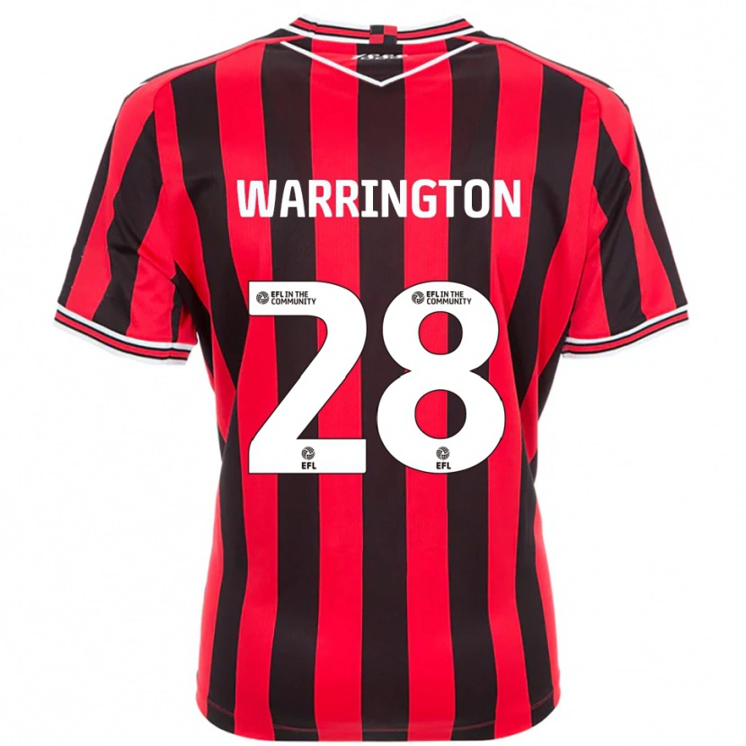 Danxen Donna Maglia Lewis Warrington #28 Rosso Nero Kit Gara Home 2025/26 Maglietta
