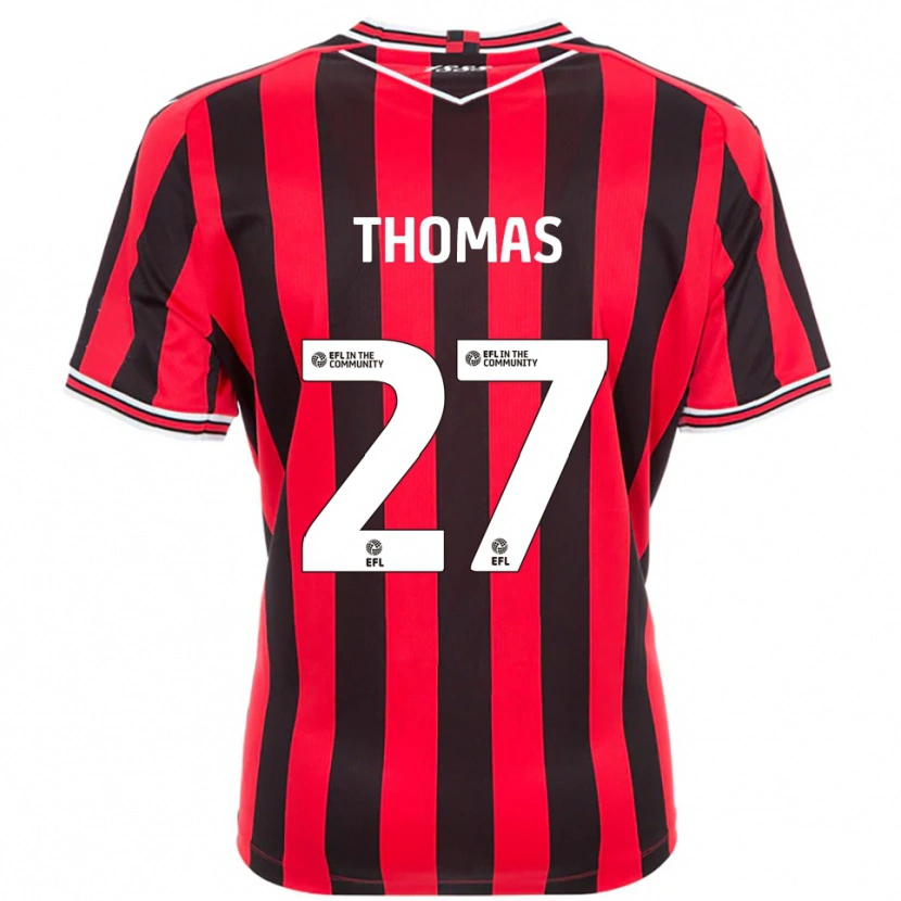 Danxen Donna Maglia Dylan Thomas #27 Rosso Nero Kit Gara Home 2025/26 Maglietta