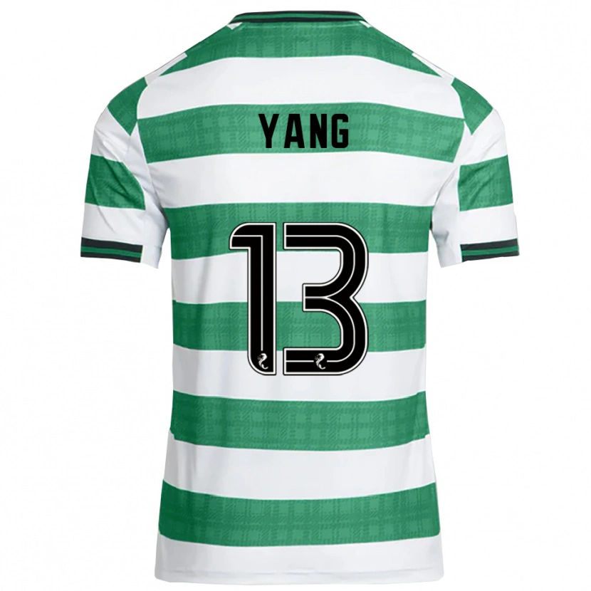 Danxen Donna Maglia Hyun-Jun Yang #13 Verde Bianco Kit Gara Home 2025/26 Maglietta