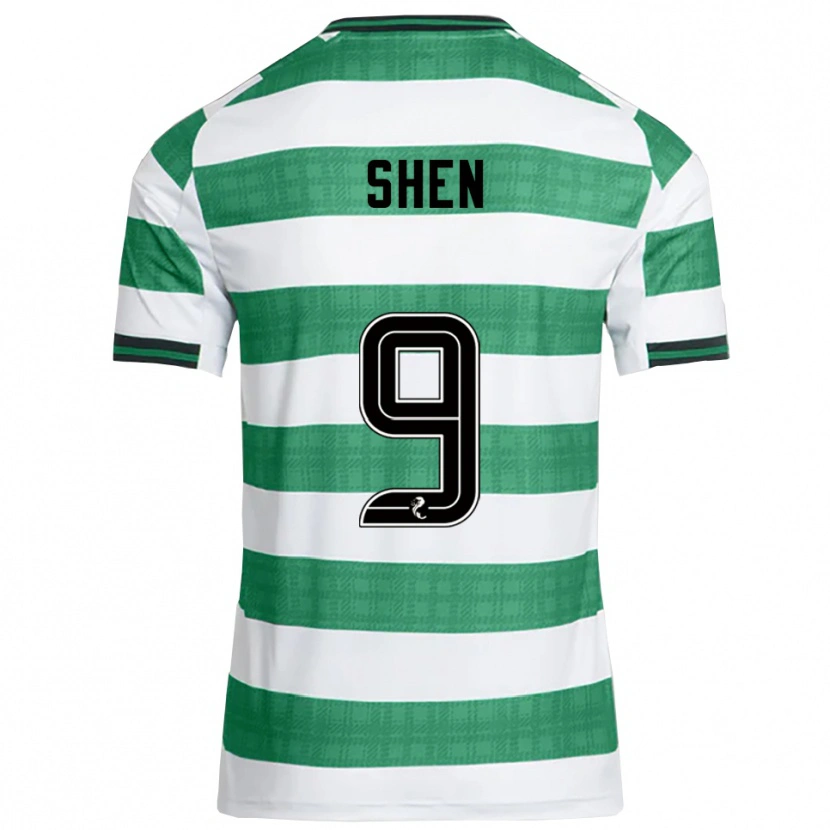 Danxen Donna Maglia Shen Mengyu #9 Verde Bianco Kit Gara Home 2025/26 Maglietta