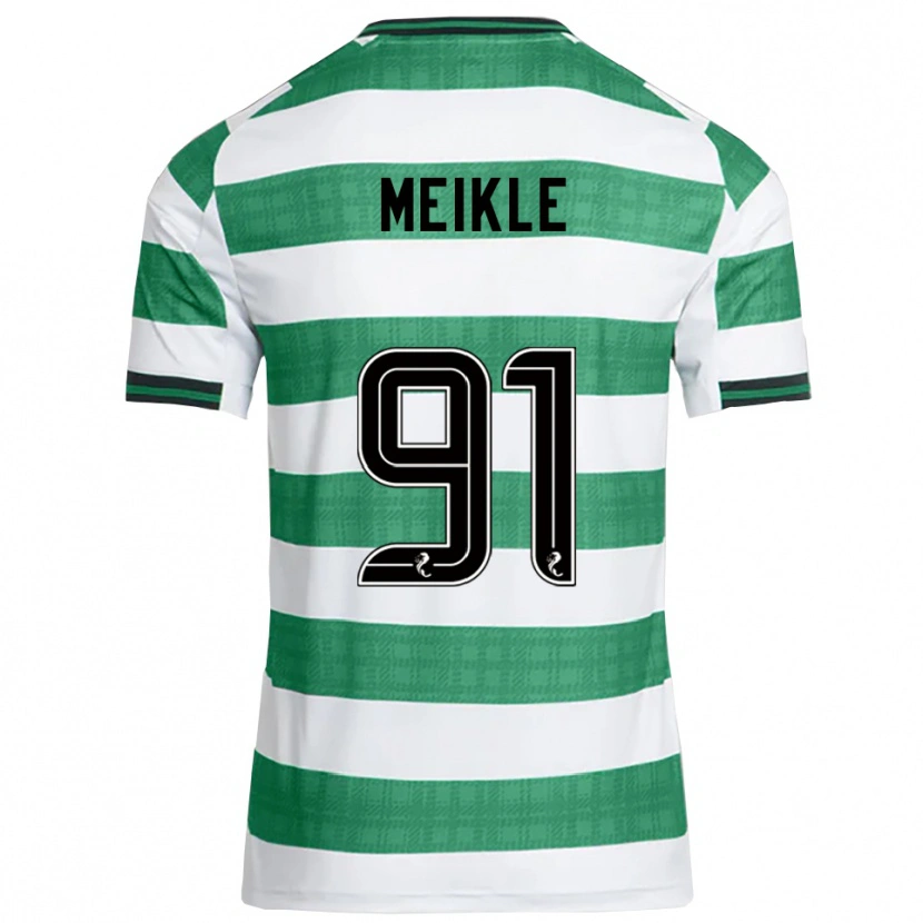 Danxen Donna Maglia Jamie Meikle #91 Verde Bianco Kit Gara Home 2025/26 Maglietta