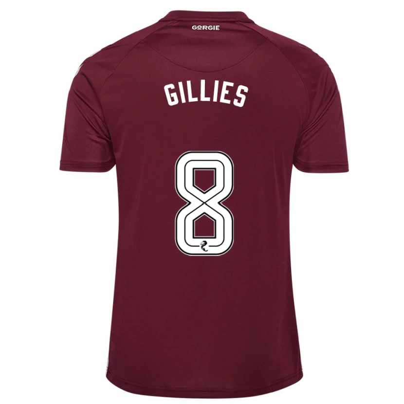 Danxen Donna Maglia Matthew Gillies #8 Bordeaux Bianco Kit Gara Home 2025/26 Maglietta