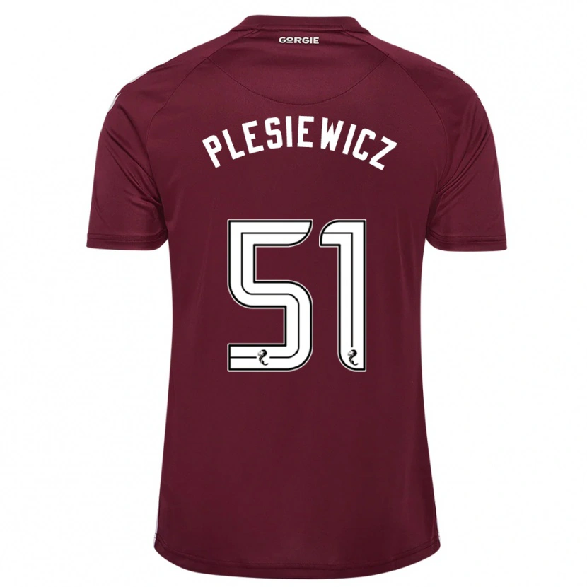 Danxen Donna Maglia Szymon Plesiewicz #51 Bordeaux Bianco Kit Gara Home 2025/26 Maglietta