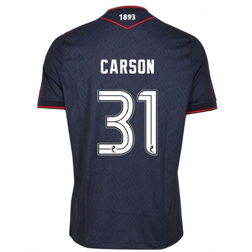 Danxen Donna Maglia Trevor Carson #31 Blu Navy Bianco Kit Gara Home 2025/26 Maglietta