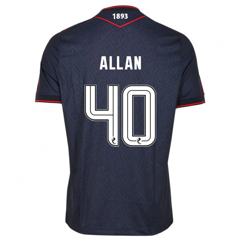 Danxen Donna Maglia Finlay Allan #40 Blu Navy Bianco Kit Gara Home 2025/26 Maglietta