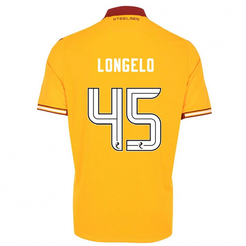 Danxen Donna Maglia Emmanuel Longelo #45 Giallo Bordeaux Kit Gara Home 2025/26 Maglietta