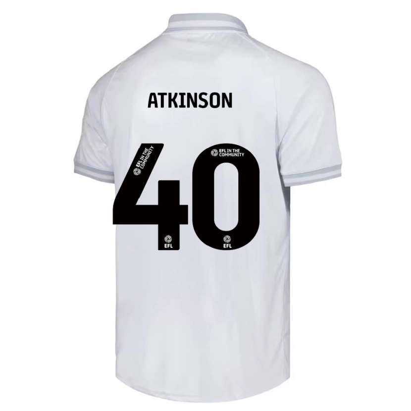 Danxen Donna Maglia Aaron Atkinson #40 Bianco Grigio Nero Kit Gara Away 2025/26 Maglietta