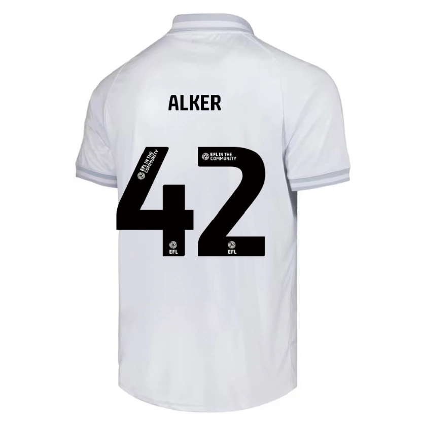 Danxen Donna Maglia Luke Alker #42 Bianco Grigio Nero Kit Gara Away 2025/26 Maglietta