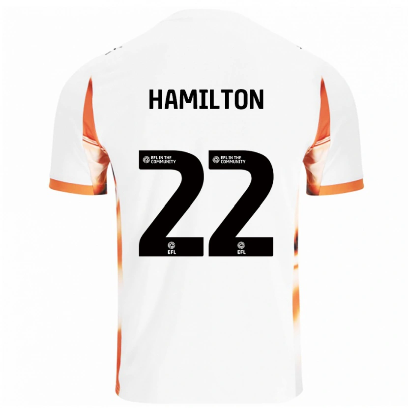 Danxen Donna Maglia Cj Hamilton #22 Bianco Arancione Nero Kit Gara Away 2025/26 Maglietta