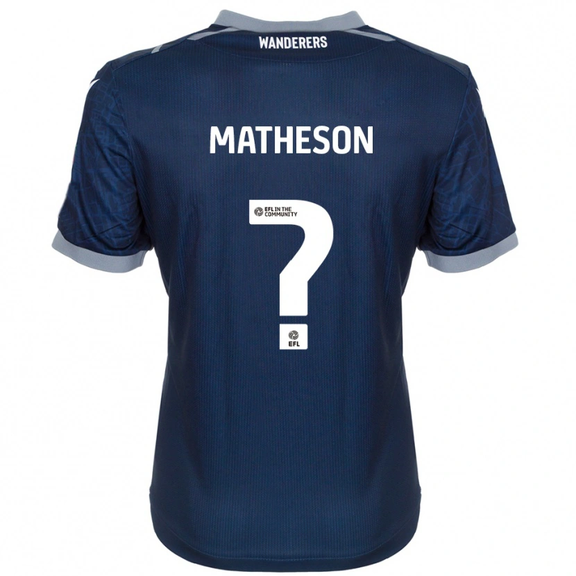 Danxen Donna Maglia Luke Matheson #0 Blu Navy Grigio Kit Gara Away 2025/26 Maglietta