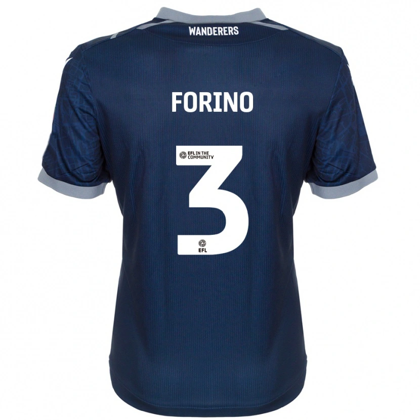 Danxen Donna Maglia Chris Forino #3 Blu Navy Grigio Kit Gara Away 2025/26 Maglietta