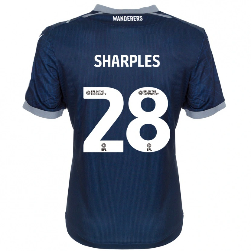 Danxen Donna Maglia Sonny Sharples-Ahmed #28 Blu Navy Grigio Kit Gara Away 2025/26 Maglietta