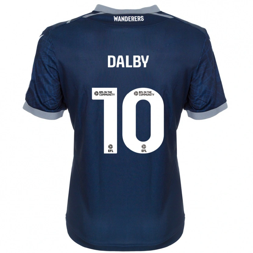 Danxen Donna Maglia Sam Dalby #10 Blu Navy Grigio Kit Gara Away 2025/26 Maglietta