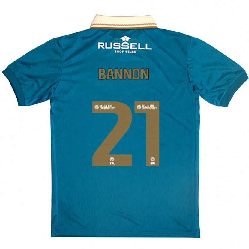 Danxen Donna Maglia Alex Bannon #21 Azzurro Bianco Kit Gara Away 2025/26 Maglietta