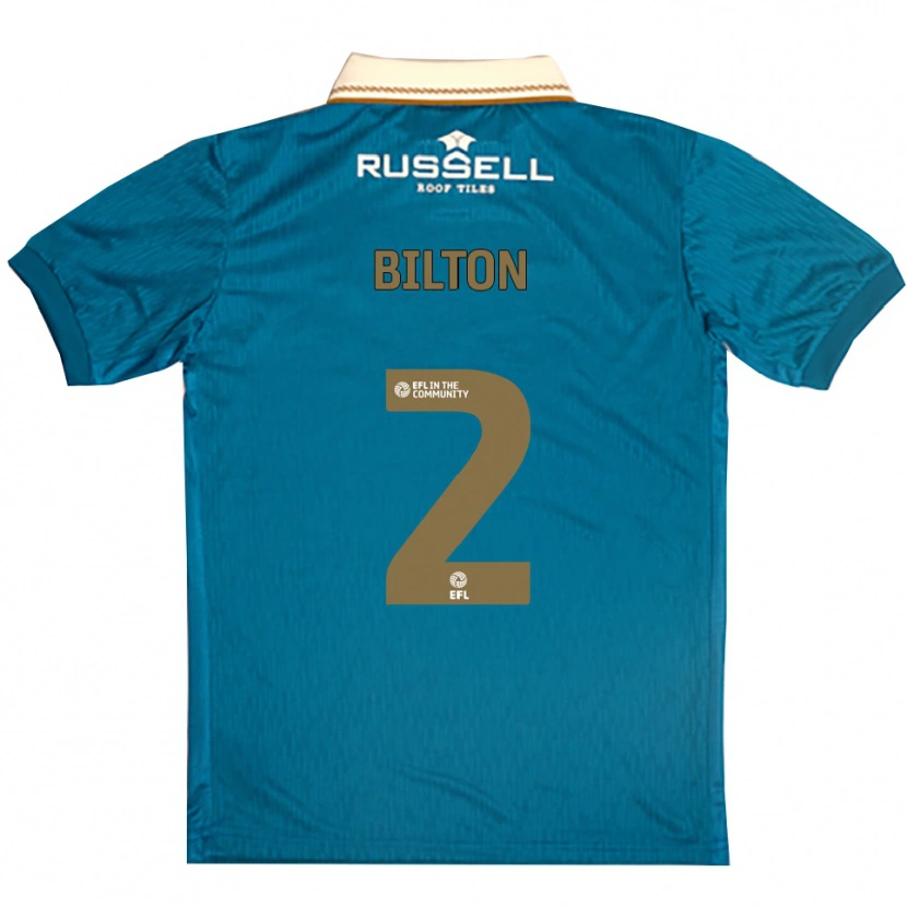 Danxen Donna Maglia Kye Bilton #2 Azzurro Bianco Kit Gara Away 2025/26 Maglietta