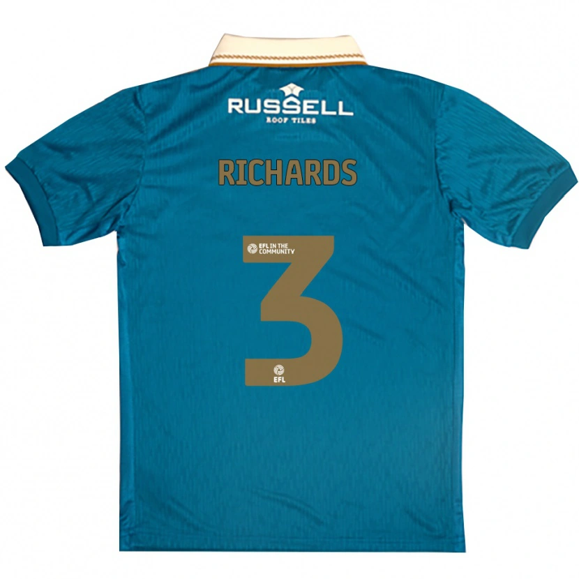 Danxen Donna Maglia Sophie Richards #3 Azzurro Bianco Kit Gara Away 2025/26 Maglietta